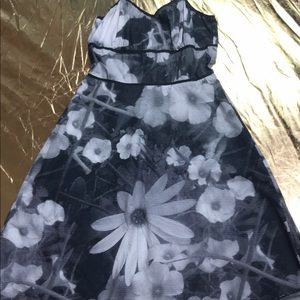 Mica pixilated dress spaghetti straps floral black